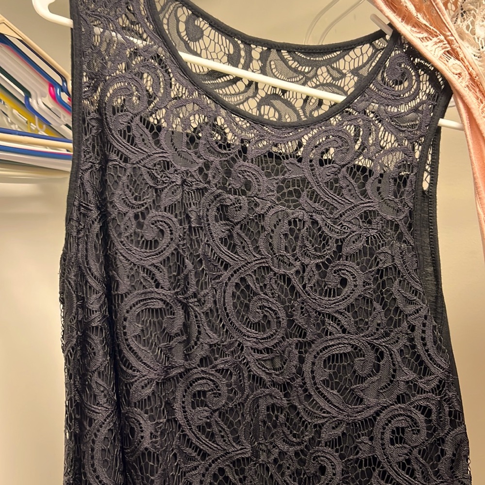 Tank tops with lace overlay